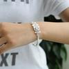 Korean Sweet Bauhinia Flower Adjustable Women's Bracelet: Qixi Silver Jewelry Gift