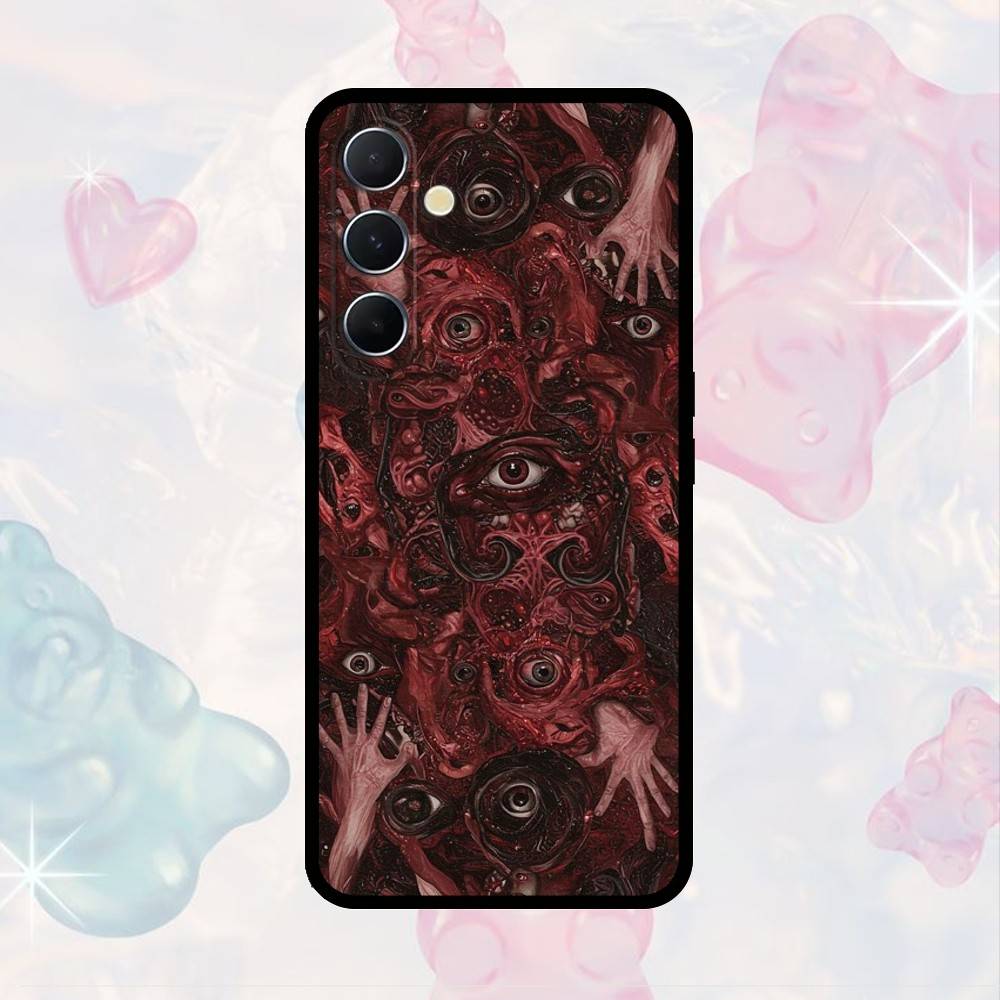 

AAA Cool Dark Red Devil Eye Phone Case For Samsung S25,S24,S21,S22,S23,S30,Ultra,S20,Plus,Fe,Note,10,9,5G Black Cover Samsung S22ULTRA5G