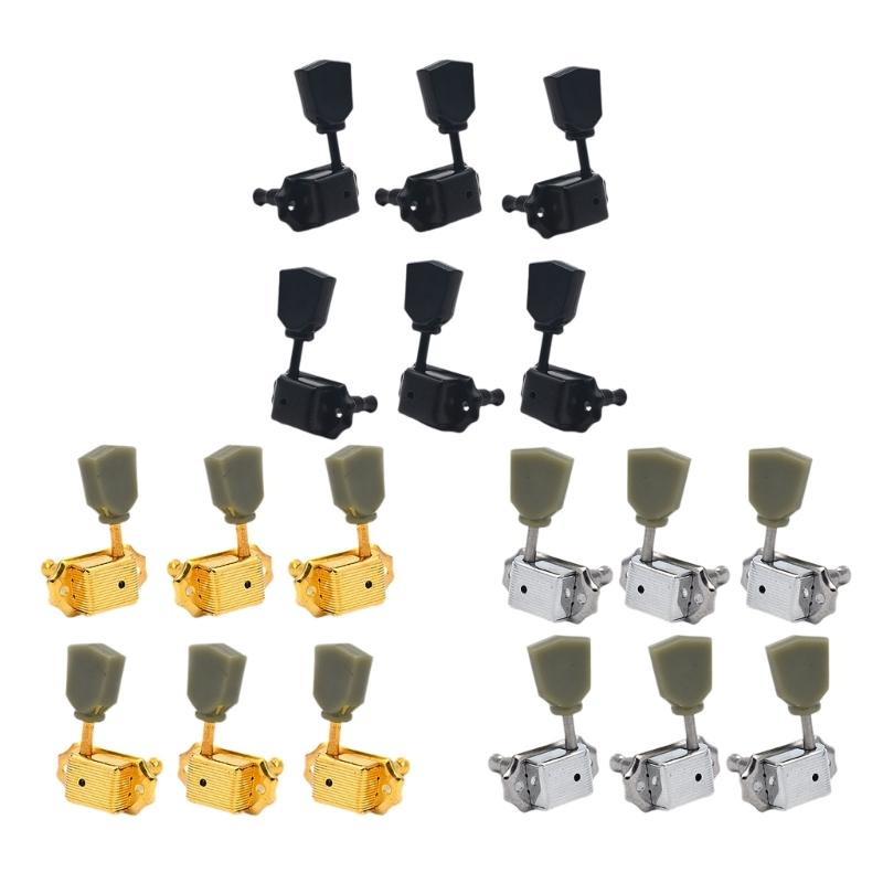 6Pcs Guitar Tunings Key Machine Head String Tuners Replacement Semi Closed Guitar Tuning Pegs Guitar Accessories