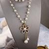 Long Pearl Necklace Female Korean Version Crystal Fringed Hanging Chain Autumn and Winter Versatile Pendant with Accessories