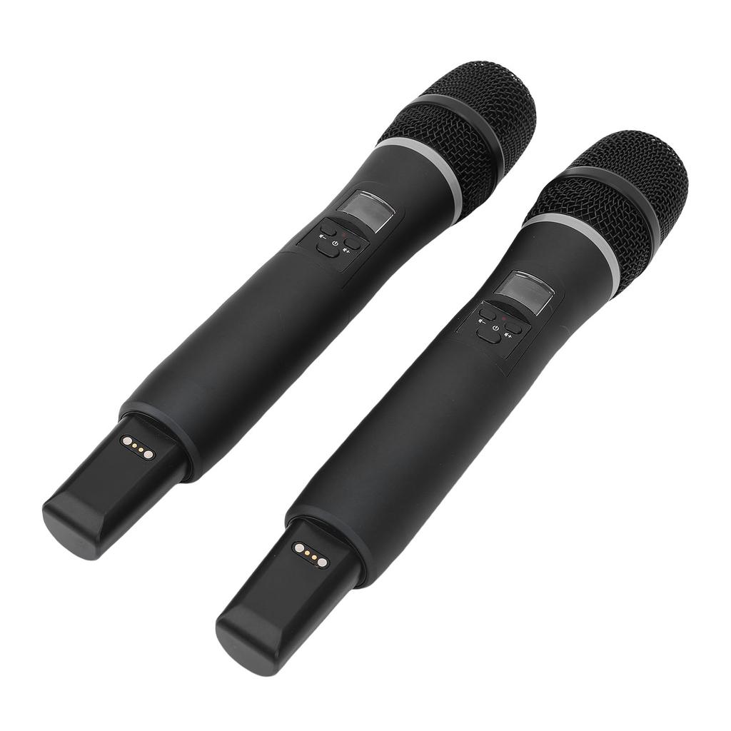 Wireless Microphone System Dual Wireless Mics Rechargeable Receiver Anti Howling Plug and Play for Singing Karaoke
