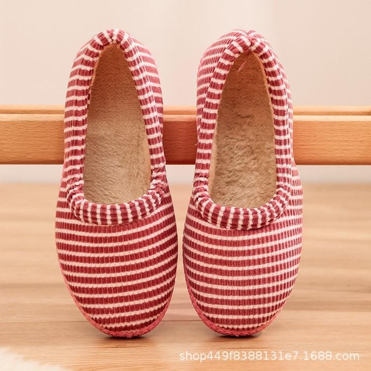 

New velvet thickened fashionable mother shoes casual one-pedal furniture cotton slippers comfortable soft-soled low-top Doudou shoes 36 серый