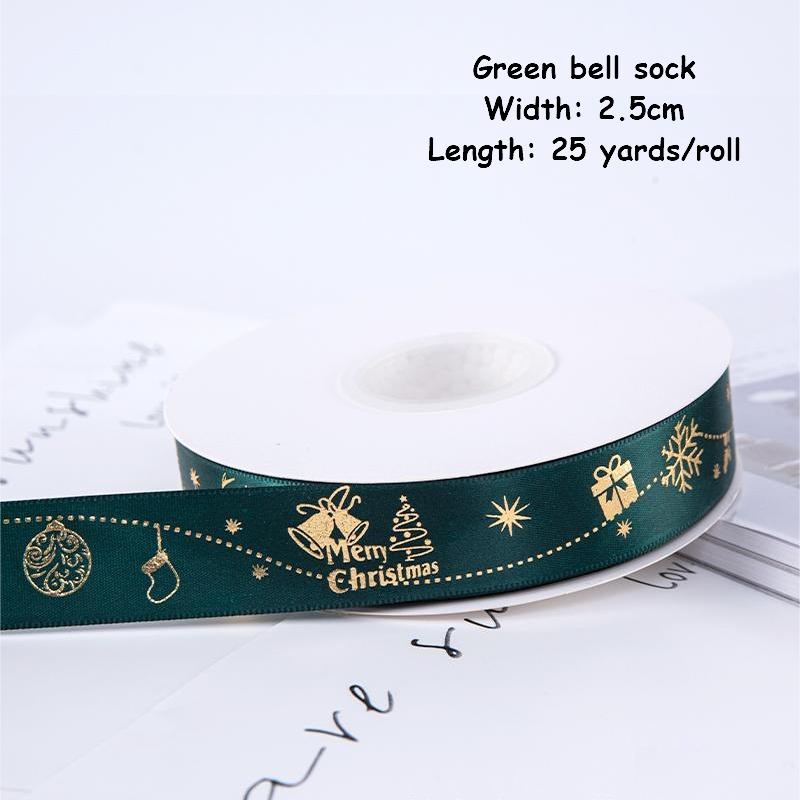 1/4 Inch Christmas Ribbon for Crafts Holiday Grosgrain Ribbon Christmas Ribbon for Gift Wrapping Festival Party Decoration