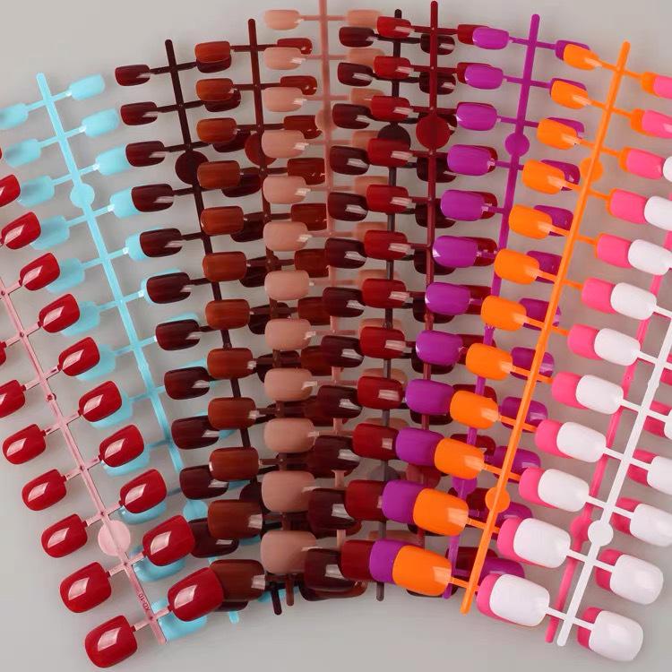 

Striped Short Square Round Unpainted False Nail Tips Collection