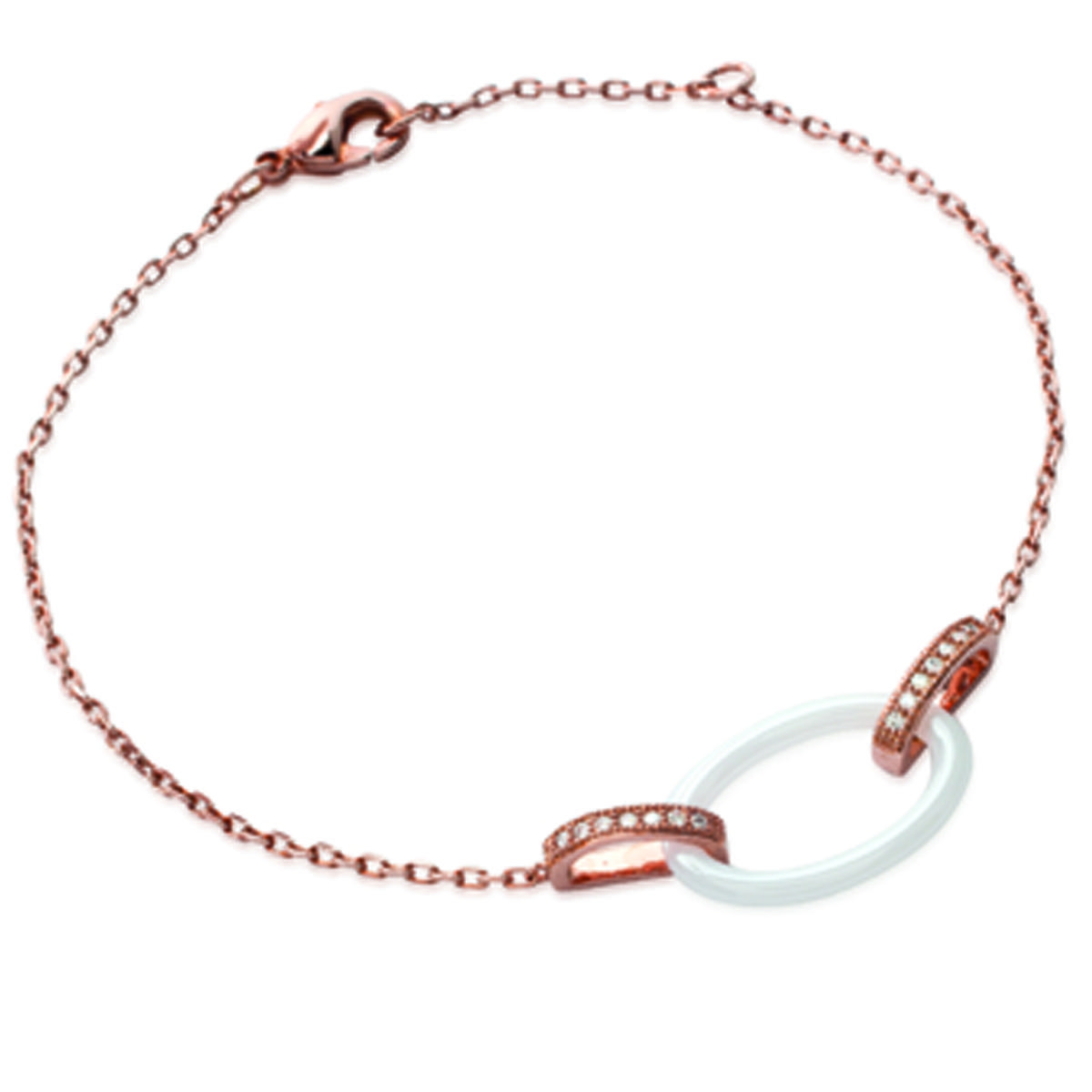 

Les Trésors De Lily [L3893] - Позолоченный браслет Sissi , белое розовое золото - 17x11 мм