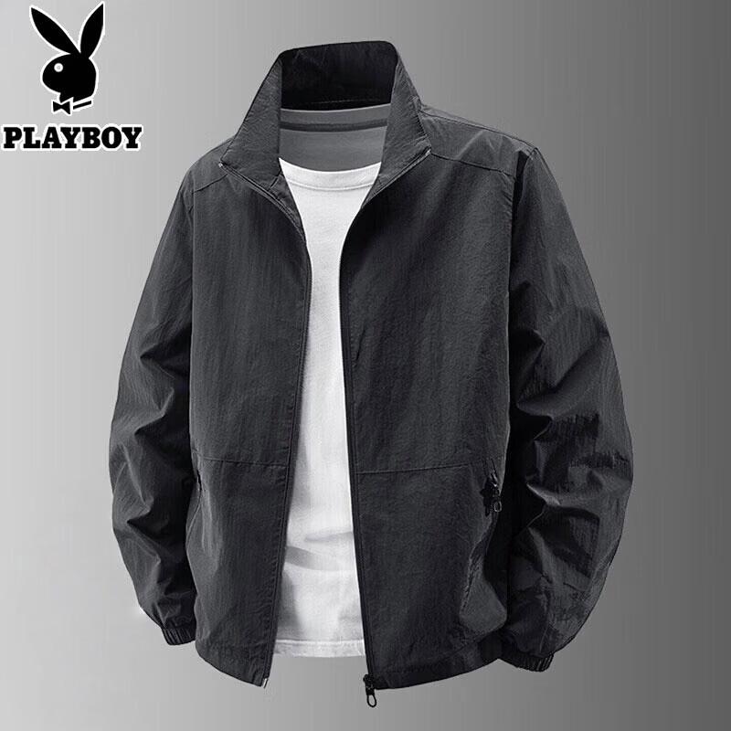 PLAYBOY Men's Thin Casual Stand-up Collar Jacket