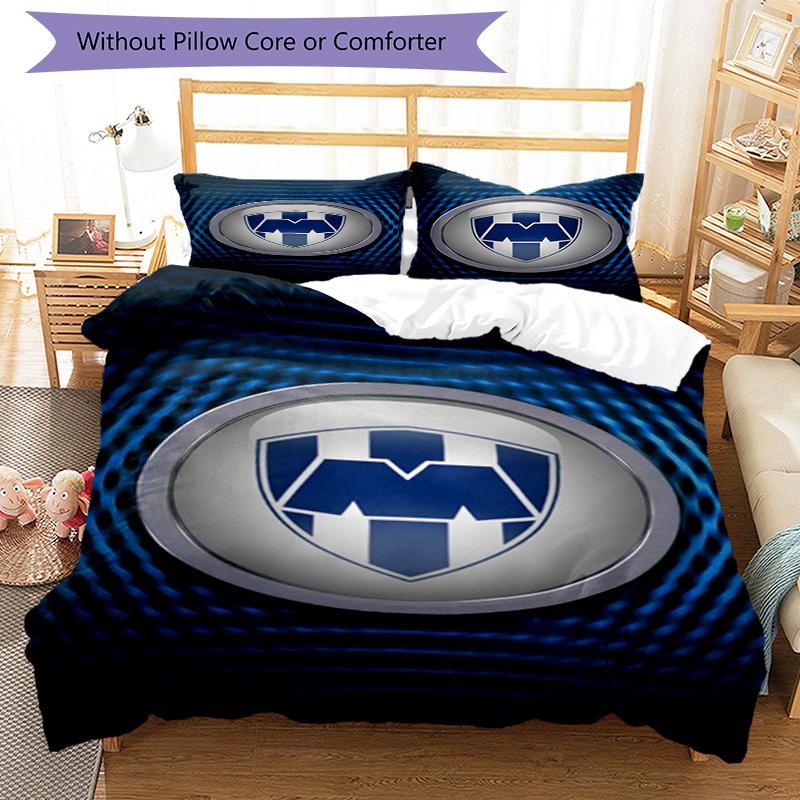 C.F.Monterrey Football Crest Art Printed Pattern Duvet Cover Set – includes 1 duvet cover and 2 matching pillowcases Bedroom decor Christmas gifts