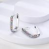 925 Silver U Shaped Inlay CZ Zircon Hoop Earrings Geometry Line Simple Women Girl Evening Party Brithday Gifts Jewelry