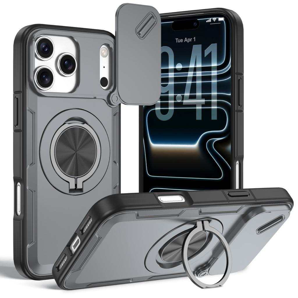 Applicable To iPhone17ProMax Warrior Magnetic Mobile Phone Case Apple 16Pro Window Push Holder 15 Protective Case