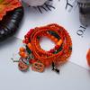 Halloween Spider Bat Multi-layer Stacked Bracelets Set for Women Pumpkin Boo Rice Beaded Bracelets Party Festival Jewelry Gifts