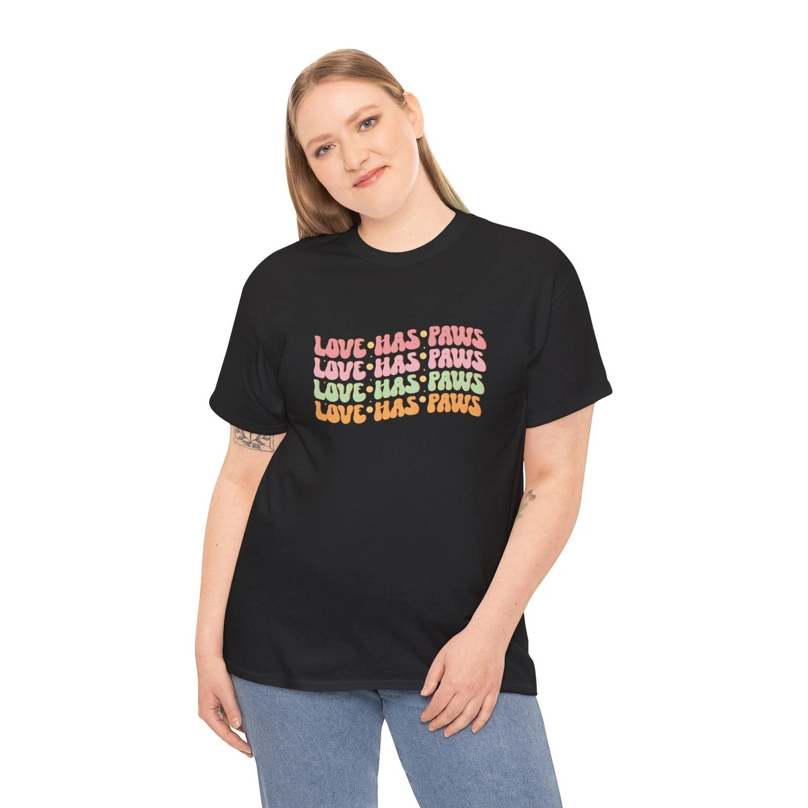 Love Has Paws Dog T-Shirt – Funny Pet Tee | Dog Shirt XL