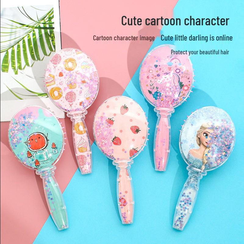 Macaron Cartoon Heart Air Cushion Massage Comb for Kids - Cute and Fluffy Design