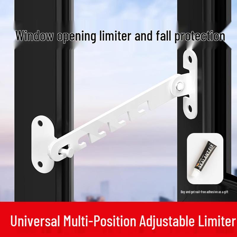 Child Safety Lock for Doors & Windows - Windproof Steel & Aluminum Alloy Support and Latch