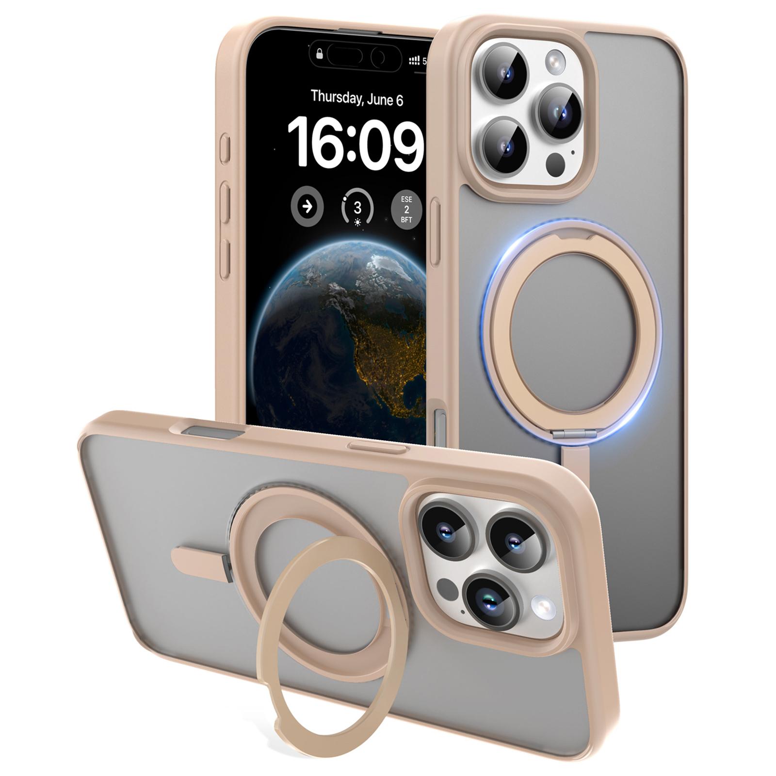 MUTURAL For iPhone 16 Pro Case Compatible with MagSafe Ring Kickstand PC+TPU Back Cover B