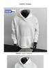 American Style Grey Deconstructed Patchwork Men's Hoodie, Spring/Autumn Trend, High Neck, Socially Anxious Persona, Fashionable Outerwear