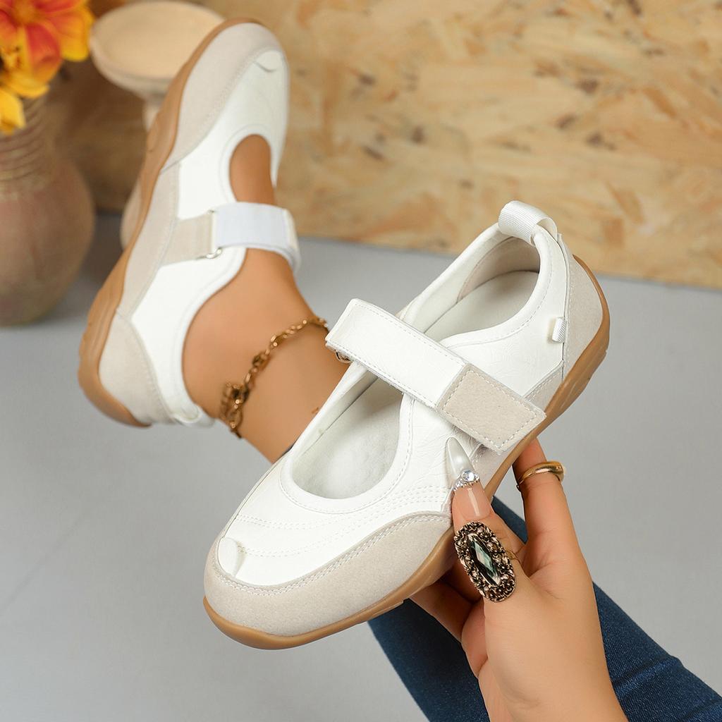 Damen Sneaker in Überweite, Klettverschluss Low Cut Flats, Europäische Freizeit Schuhe Großhandel für Damen