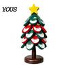 Rustic Dining Table Pad Christmas Tree Wooden Trivets, Durable Pine Wood Potholders with Storage Stand, Decorative Holiday Tray Heat Resistant