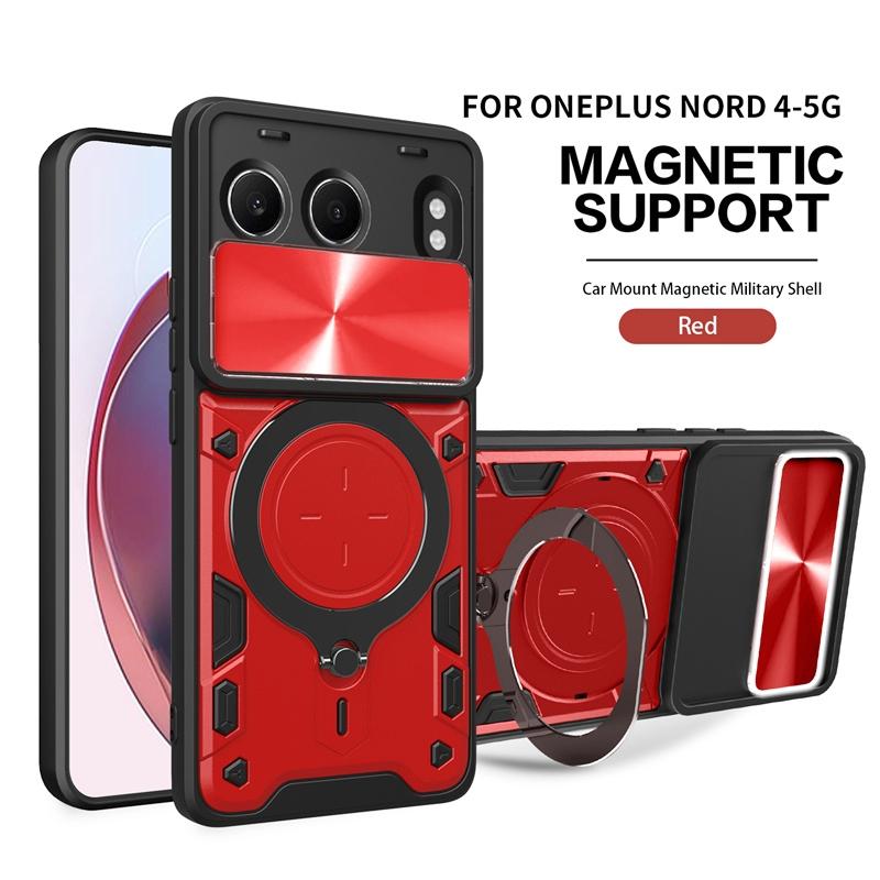 For OnePlus Nord 4 5G Case Camera Protect Ring Holder Armor Phone Case for One Plus Nord4 1+Nord 4 2024 CPH2663 6.74" Back Cover