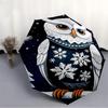 1pcOwl Winter Snowflake Automatic Folding Umbrella with 8 Bones, Portable 3-Fold Collapsible Compact Design On-the-Go Essential, Casual Outd