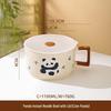 ZISIZ Cartoon Panda Ceramic Noodle Bowl with Lid