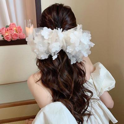 Sommerfee Blumenschleife Mesh Haarnadel für Pferdeschwanz