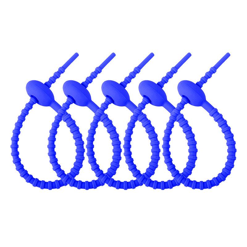 Colorful Self-Locking Silicone Cable Tie Keychain & Ornament Set