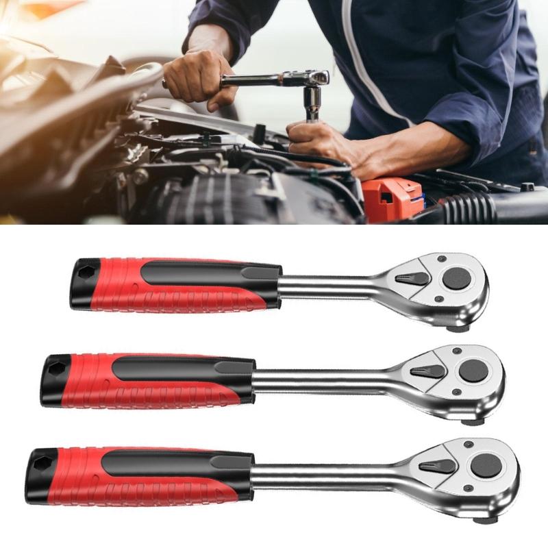 Extendable Spanner Ratchet Wrench Automatic Rapid Release Handle For Vehicle Repair Automotive Maintenance 1/4 1/2 3/8