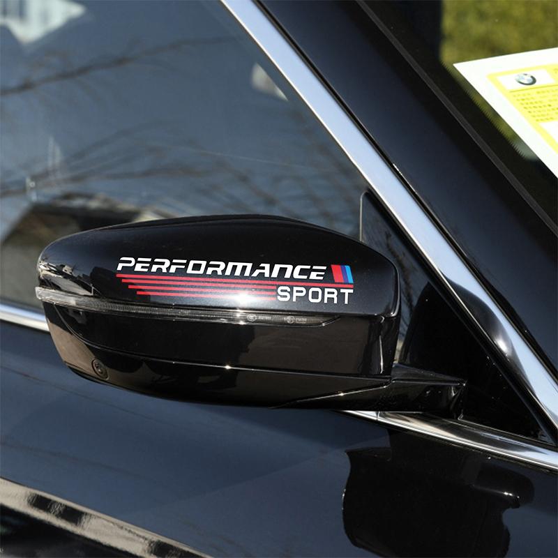 2pcs Performance Sport Sticker Vinyl Car Side Wing Rearview Mirror Badge Auto Part Decoration for BMW X1 X3 X4 X5 X6 X7 E46 E90