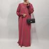 Women's Loose Solid Color Elastic Sleeve Plus Size Dress