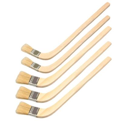 5 τεμάχια ξύλινη λαβή με λαβή λυγισμένης λαβής πινέλο βαφής 1/1.5/2/2.5/3 ιντσών βούρτσα με τρίχες, πινέλο βαφής θαλάσσης, επαναχρησιμοποιήσιμο, πλενόμενο για το σπίτι