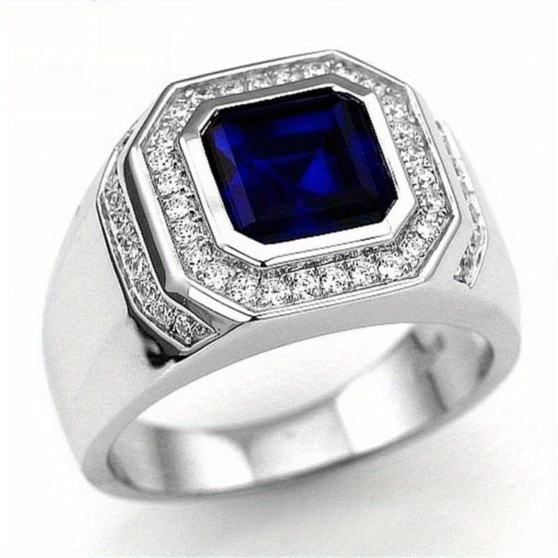 

Square main ring, set with small diamonds, ring face hard, suitable for the United States Independence Day, Memorial Day, the atmosphere classic No. 13