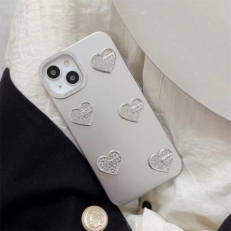 

Роскошный 3D серебряный чехол-браслет Love для iPhone 15 14 13 12 11 Pro Max XS XR, универсальный защитный чехол от падения iPhone X