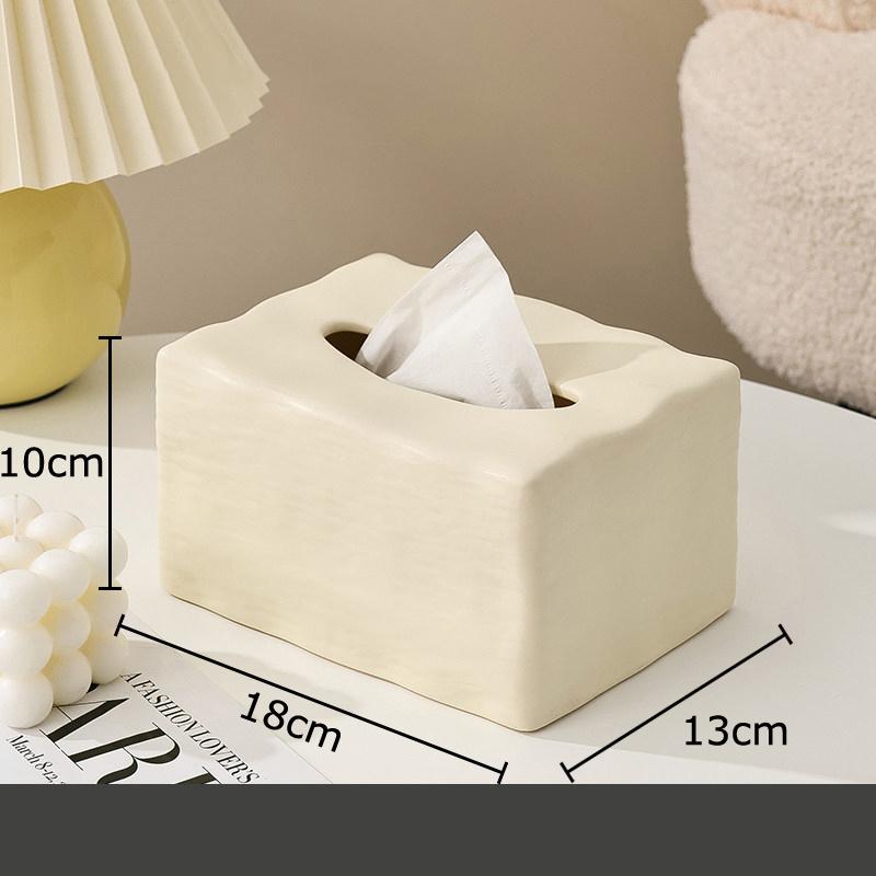 Water Ripple Ceramic Tissue Box Coffee Table Desk Decoration Minimalism Silver-plated Tissue Box Bedside Table Paper Towel Case белый