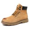 High-Top Rhubarb Boots, First-Layer Pigskin Martin Boots, Men'S Outdoor Tooling, Velvet Thermal Men'S Shoes