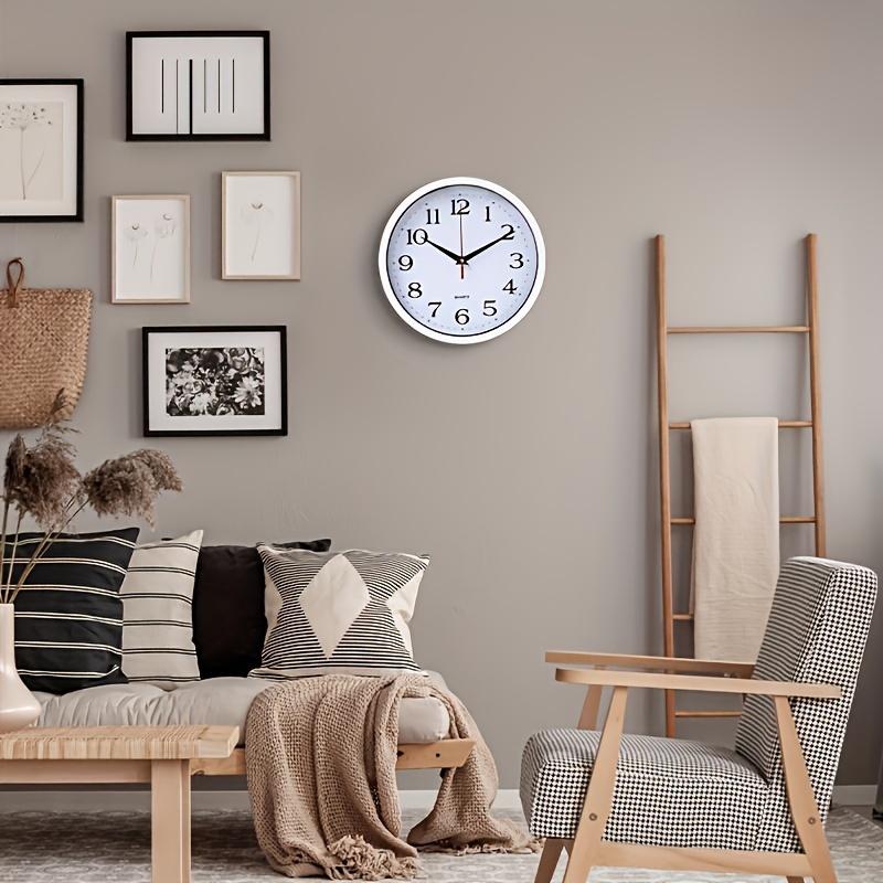 1 weiße Wanduhr, hochwertiges Quarzwerk, batteriebetrieben, rund, leicht zu lesen, für Zuhause/Küche/Büro/Klassenzimmer/Schule, Raumdekoration, Heimdekoration