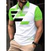 Geometric Print Short-sleeve Polo Shirt, Stylish Men's Casual Daily Wear.
