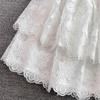Summer Retro Embroidered Puff Sleeve A-line White Dress