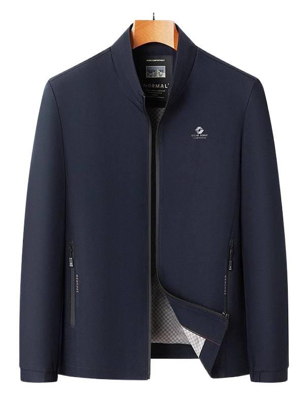 Męska kurtka biznesowo-casualowa ze stójką - Kolekcja Jesień 2025 dla osób w średnim i starszym wieku