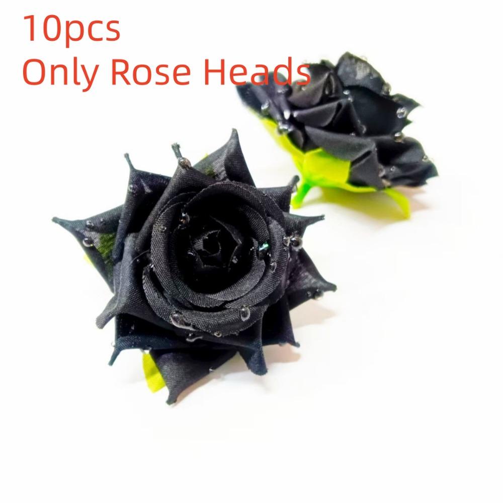 10pcs 3D Dew Drops Artificial Rose DIY Elegant Flower Arrangement  Home Decor