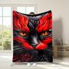 Festival Fluffy Cat Pattern Flannel Printed Blanket Suitable for All Seasons Suitable for Living Room Office Sofa and Travel