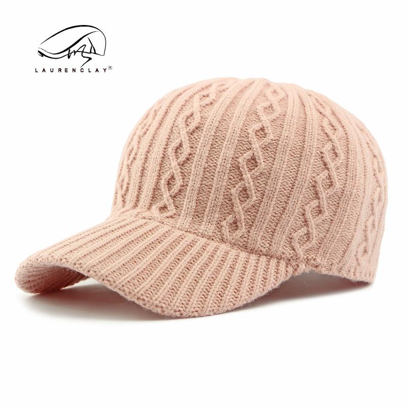 Hat Women's Autumn and Winter Knitted Wool Baseball Cap Style Retro Fashion Versatile Thermal Cap Tide