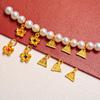 24k Gold-Plated Copper Small Flower Dangle Handmade Necklace Accessories for Women