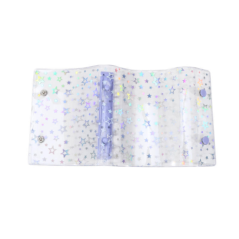 A7 Budget Binder Cover Clear Glitter PVC Binder Refillable Notebook for Photos Pictures Albums Organizer Planner Folder