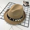 Chain Decor Fedora Hat for Men Women Korean Style British Retro Bowler Hat for Daily Casual Wear Stage Performance
