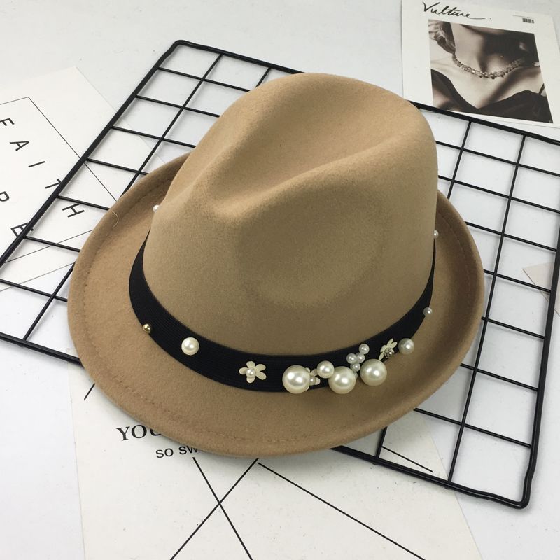 Chain Decor Fedora Hat for Men Women Korean Style British Retro Bowler Hat for Daily Casual Wear Stage Performance