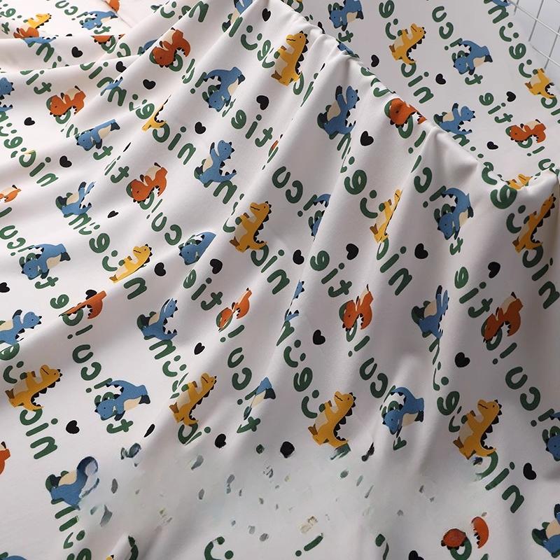 Wide 143cm Summer Cotton Fabric for DIY Sewing Children's Pajamas Clothes Cheongsam Super Soft Floral Cartoon Fabric