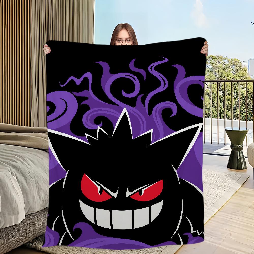 

Flannel cartoon warm comfort soft plush blanket G-Gengar game for Cool fanart sofa living room office bedroom travel gift 30x40in