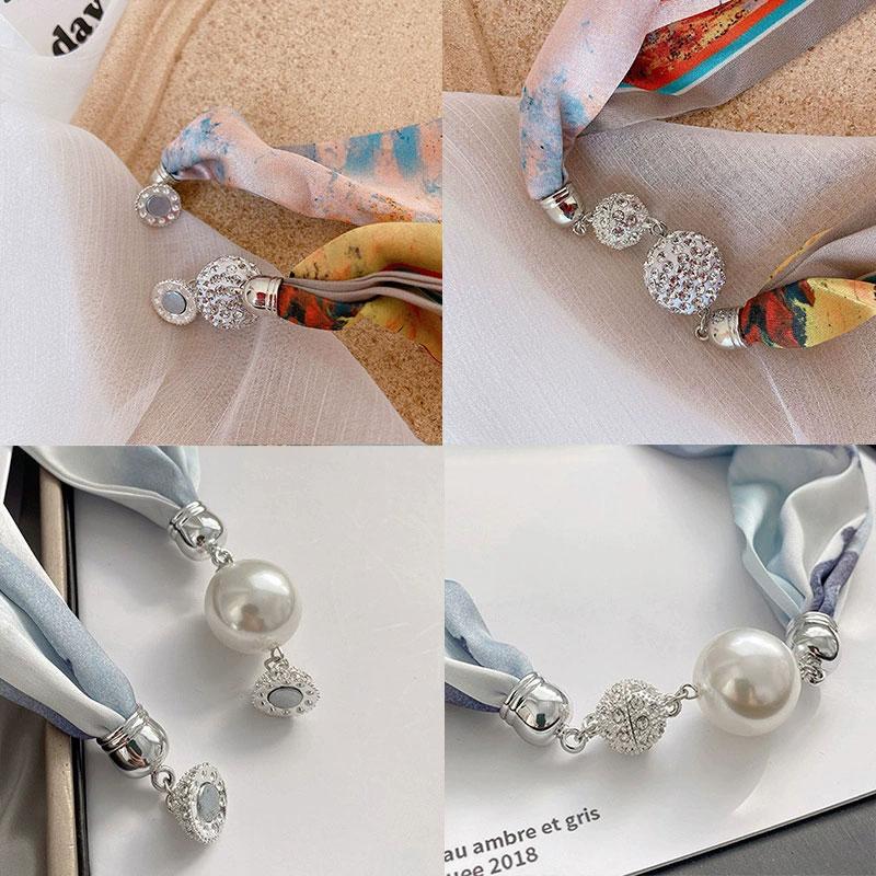 1Pc Multi-functional Practical Magnetic Buckle Convenient Scarf Magnetic Buckle DIY Multi Style Diamond Studded