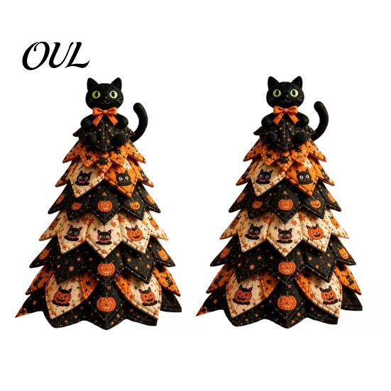 DIY Fabric Ornament Set Quilted Christmas Tree Craft Kit, Vintage Patchwork Handmade Xmas Sewing Set, Tabletop Holiday Decor for Beginners Adults Kids