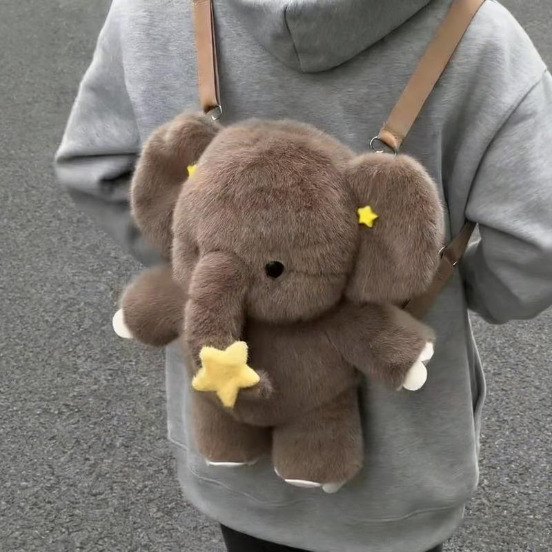 New Cute Elephant Plush Backpacks Soft Kawaii Plushie Animal Crossbody Bag Valentine's Day Birthday Gift  for Women Versatile